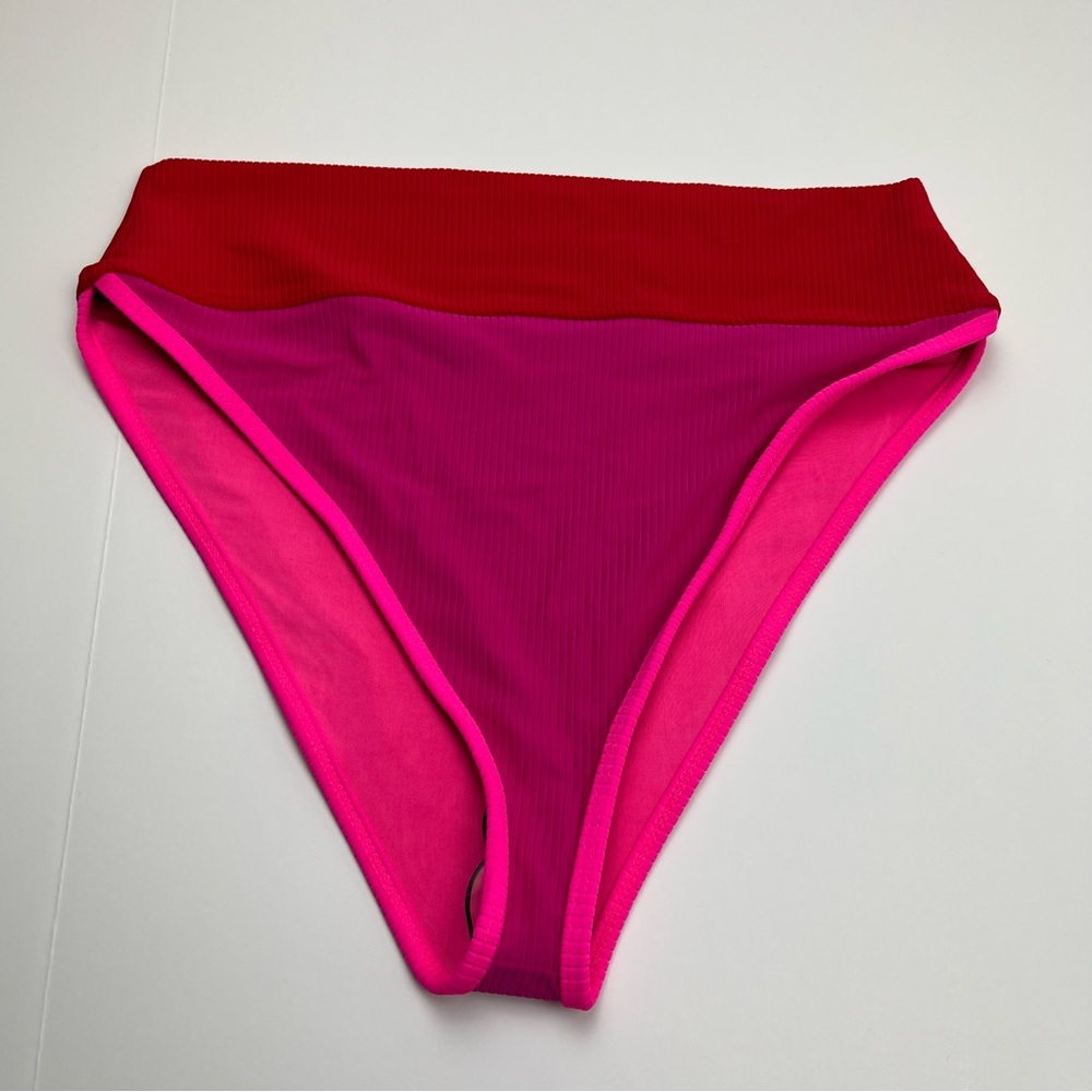 Beach Riot Emmy Colorblock Swim Bottom Womens Size XL Pink Red‎ NWOT Summer